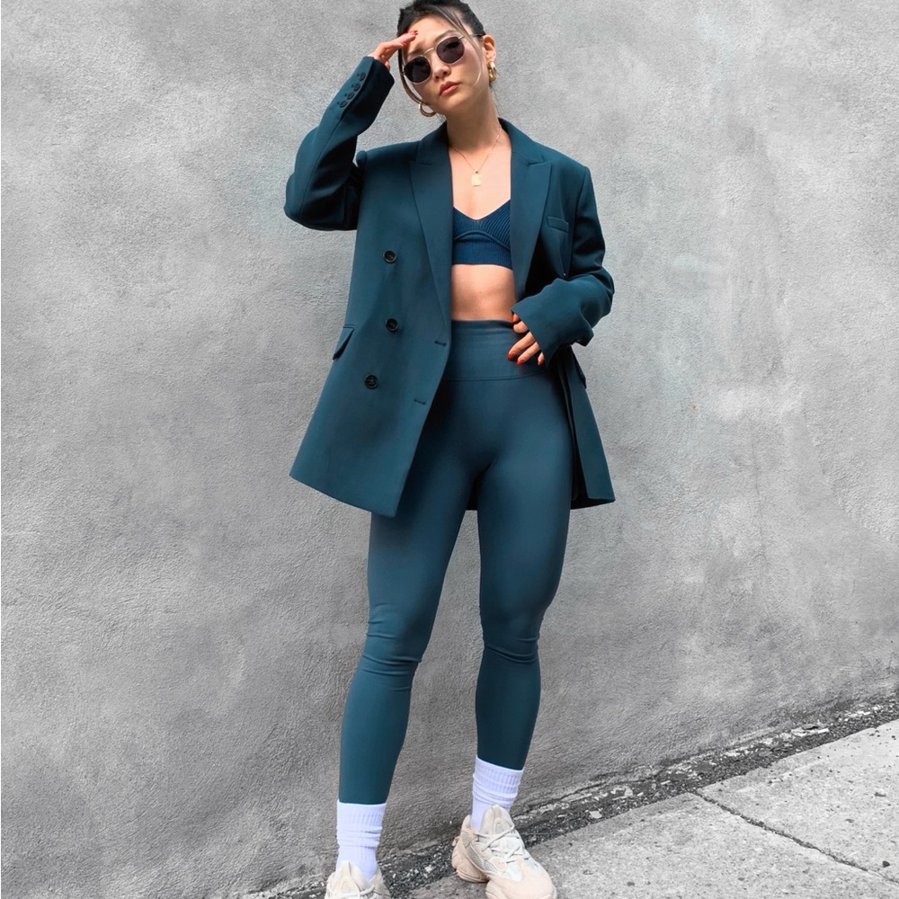 Zara Oversized Double-Breasted Blazer, Navy, Size M